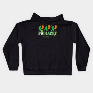 Podiatry Crew Footprint Podiatrist Shamrock St patrick's Kids Hoodie